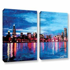 Chicago Skyline 2 Piece Painting - BRAND NEW